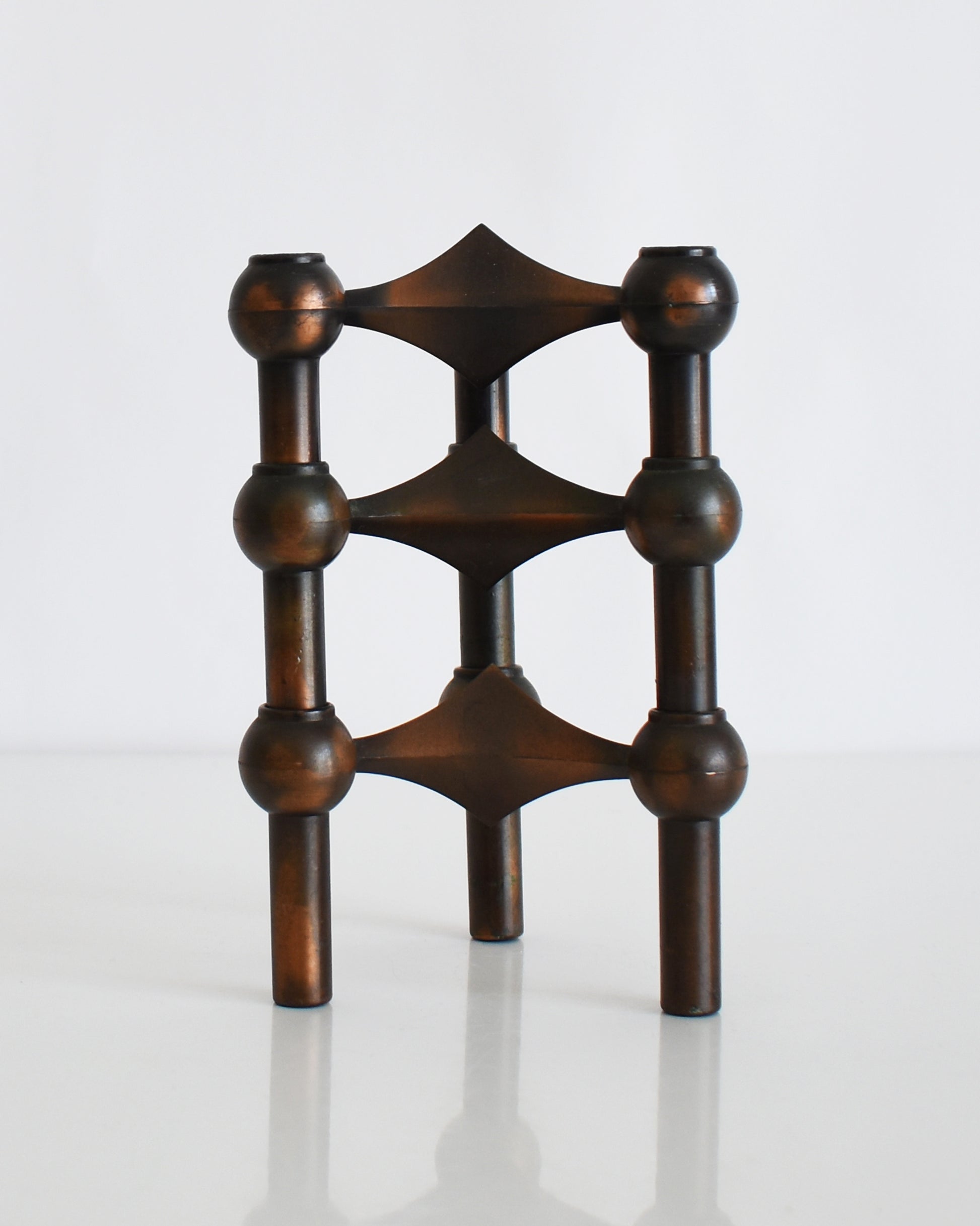 a set of three vintage late 1960s early 1970s modular candle holders