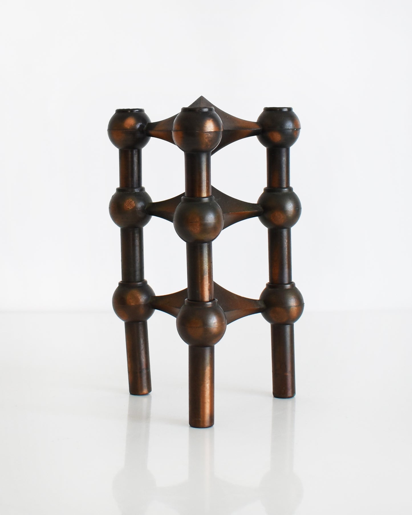 a set of three vintage late 1960s early 1970s modular candle holders