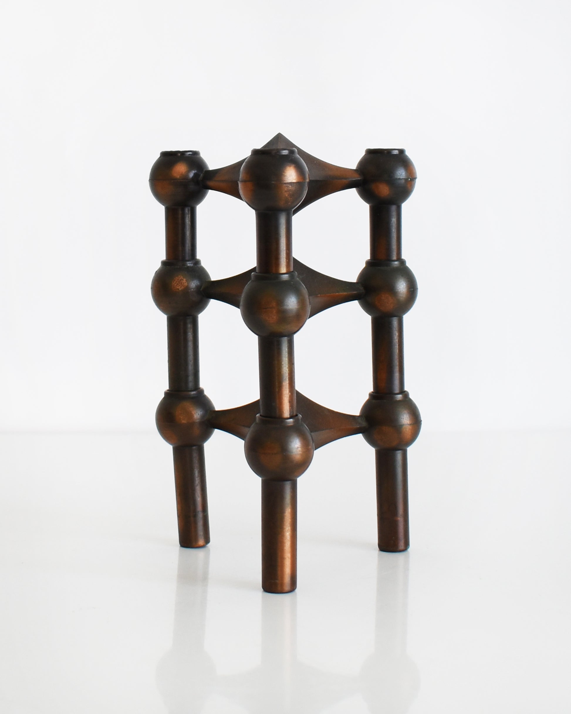 a set of three vintage late 1960s early 1970s modular candle holders