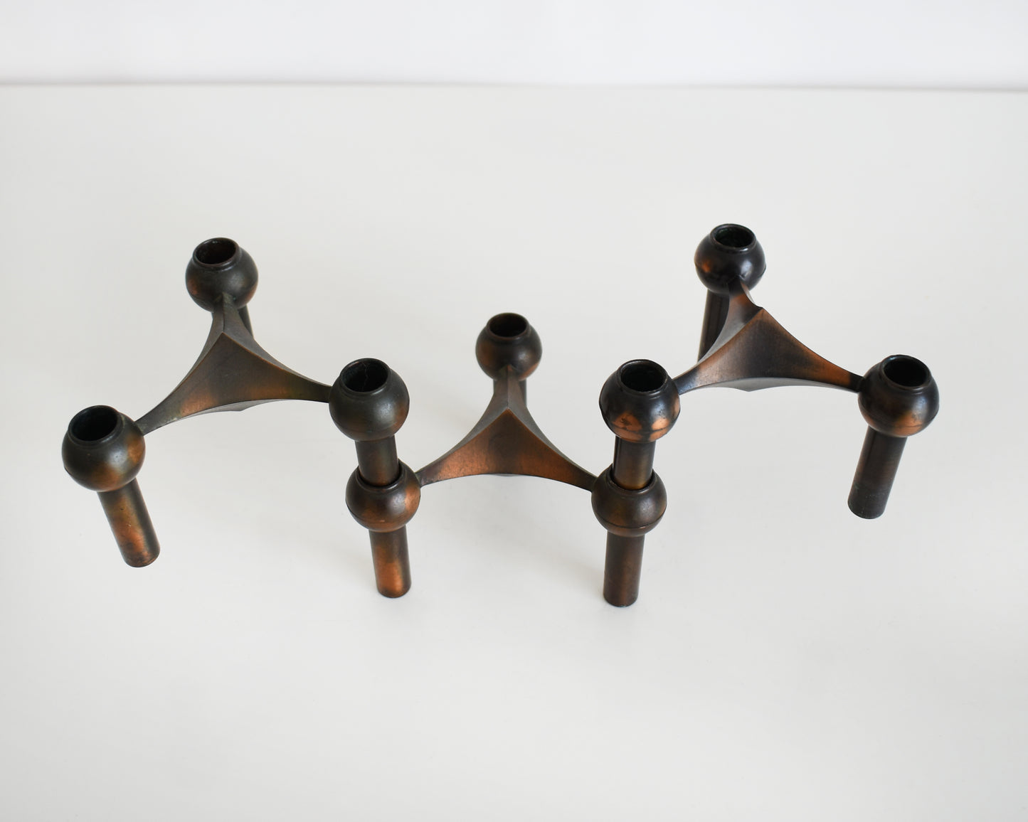 a set of three vintage late 1960s early 1970s modular candle holders
