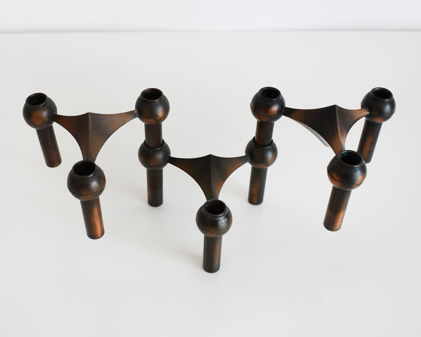 a set of three vintage late 1960s early 1970s modular candle holders