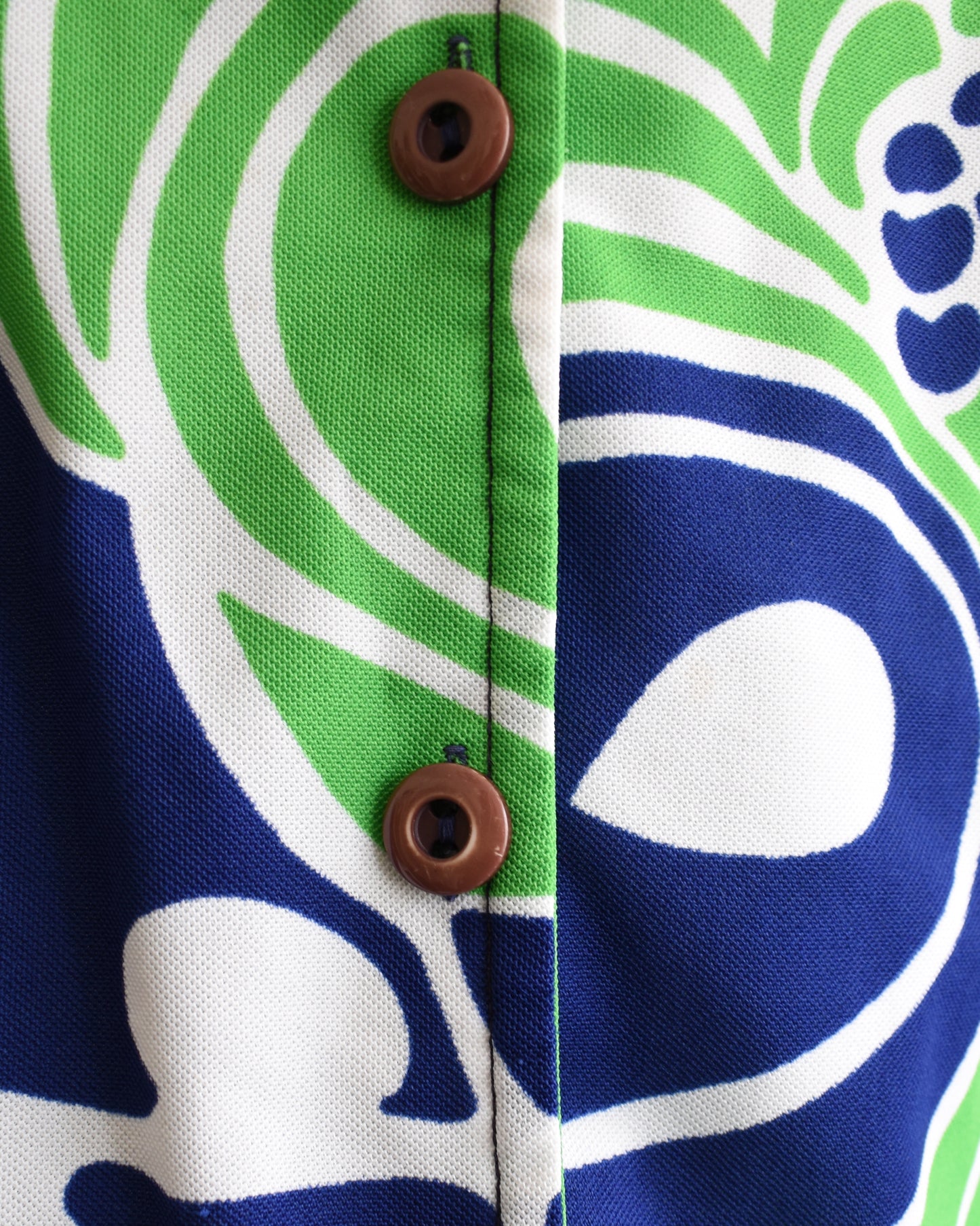 Vintage 1970s Blue & Green Psychedelic Blouse | medium large