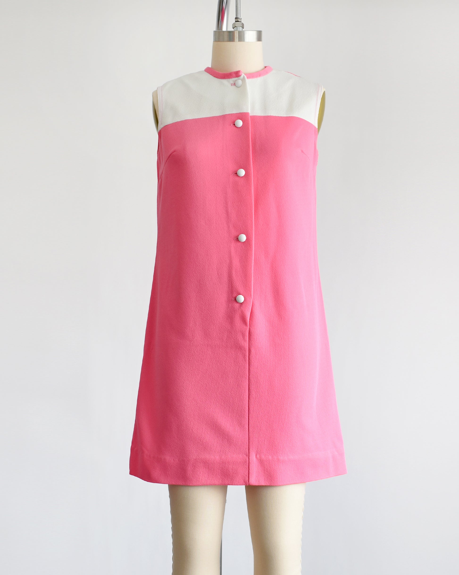Vintage 1960s Pink Mod Mini Dress Vintage 1960s Pink Mod Mini Dress