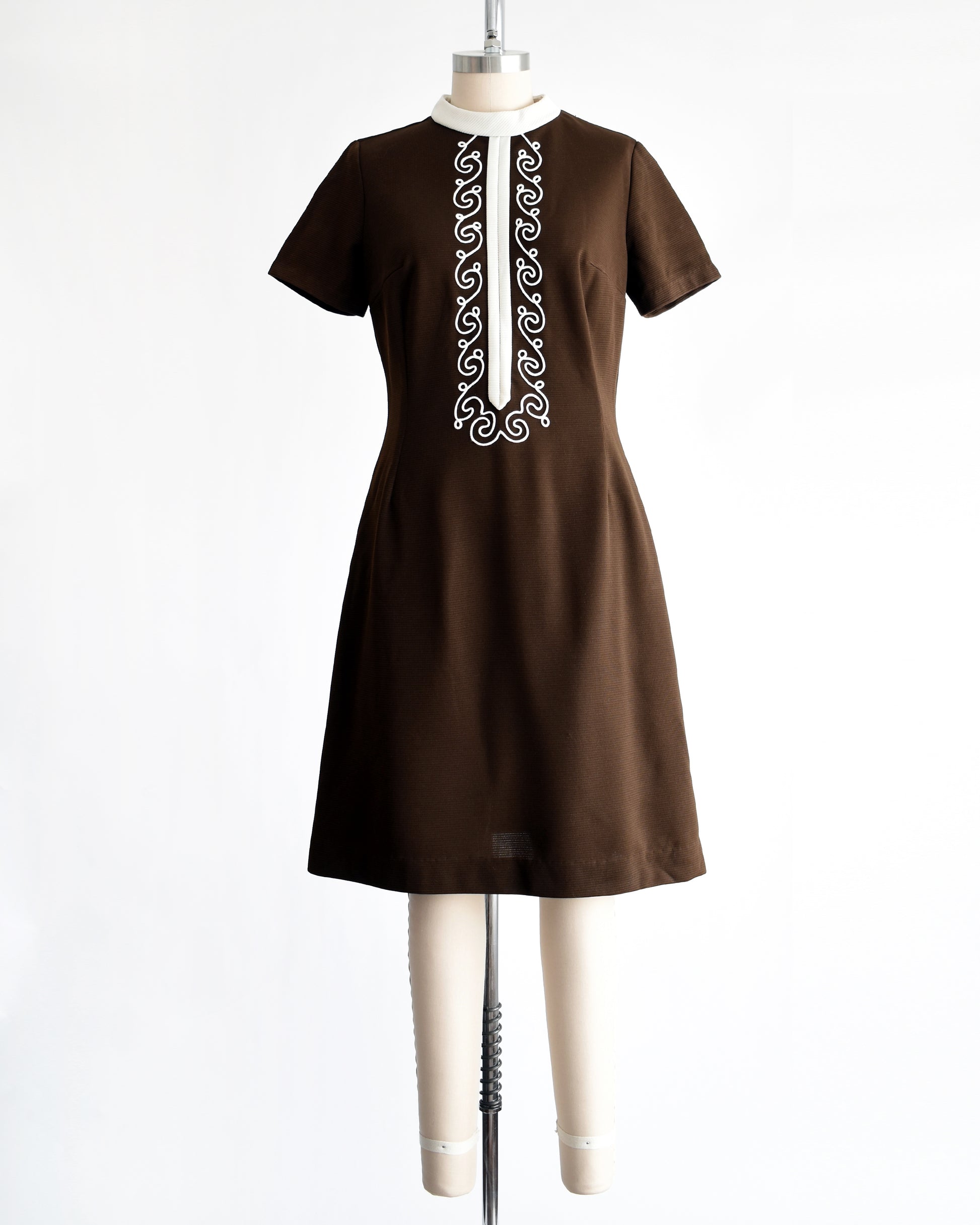 Vintage 1960s Brown Mod Scooter Dress