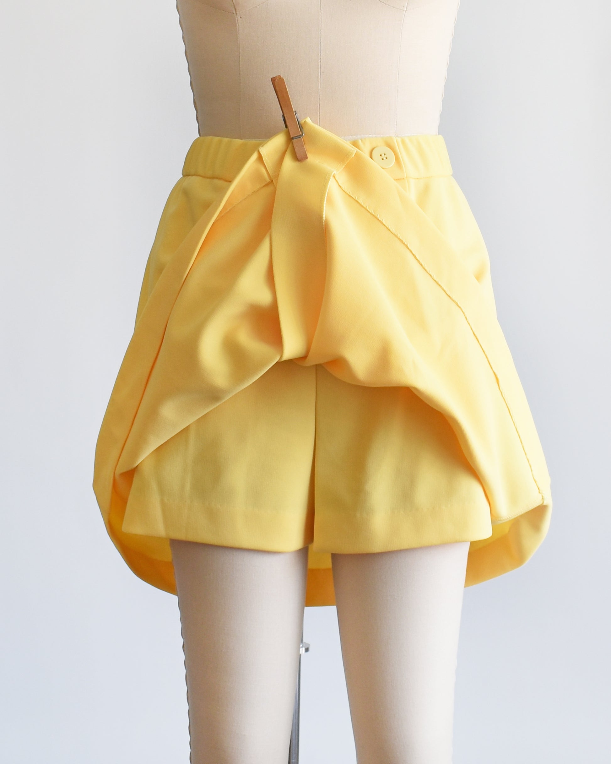 a vintage 1970s skort, with the front pinned showing the matching shorts underneath