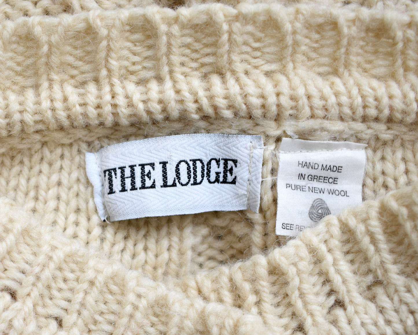 close up of the tag which says The Lodge