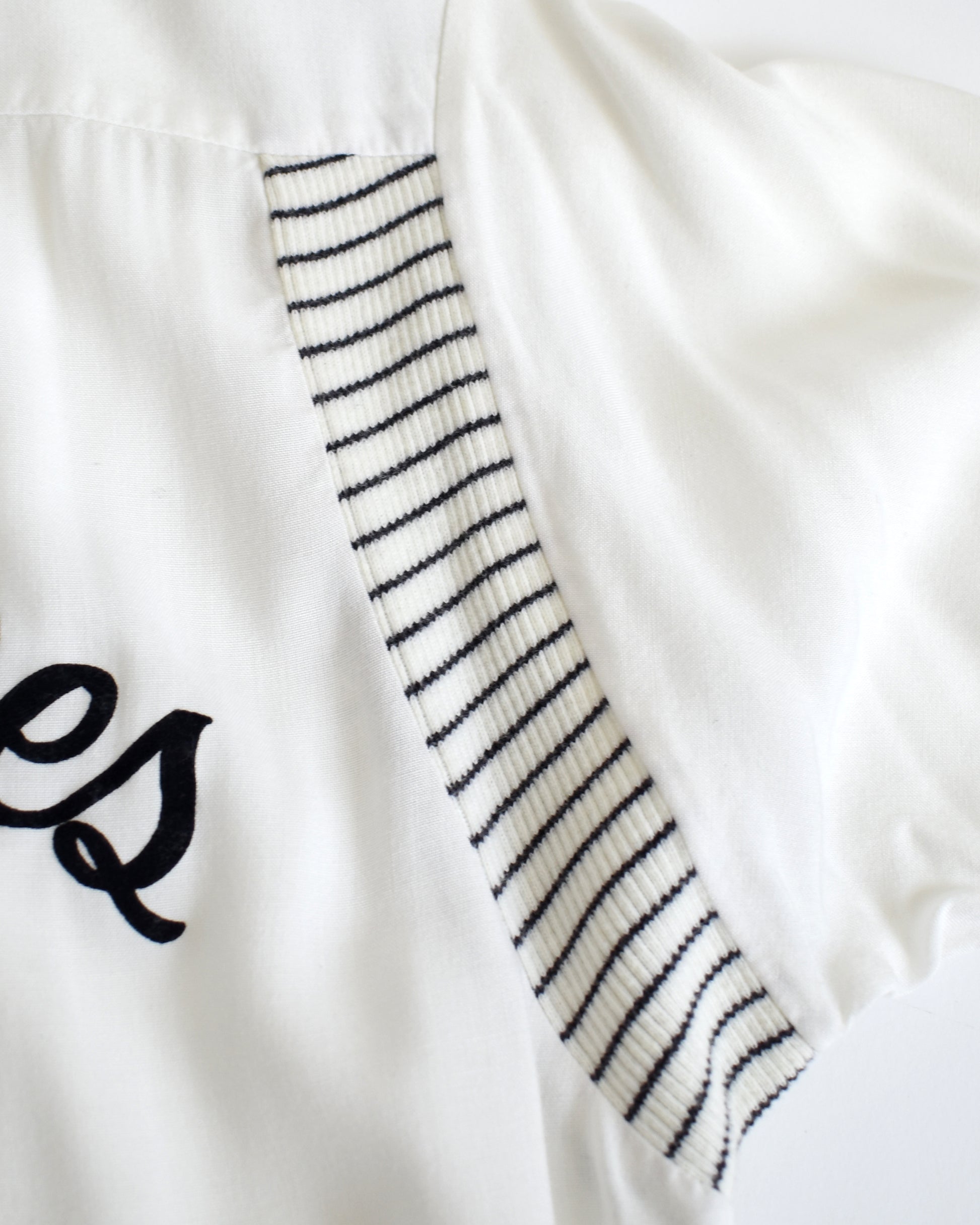 close up of the striped arm detail