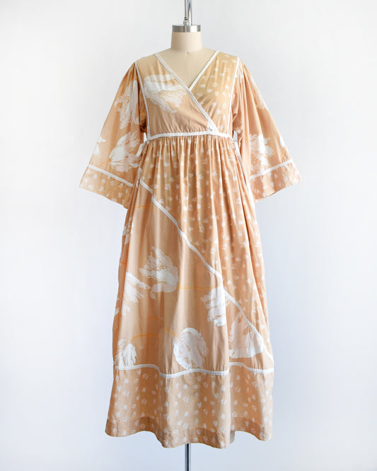 a vintage 1970s floral caftan dress