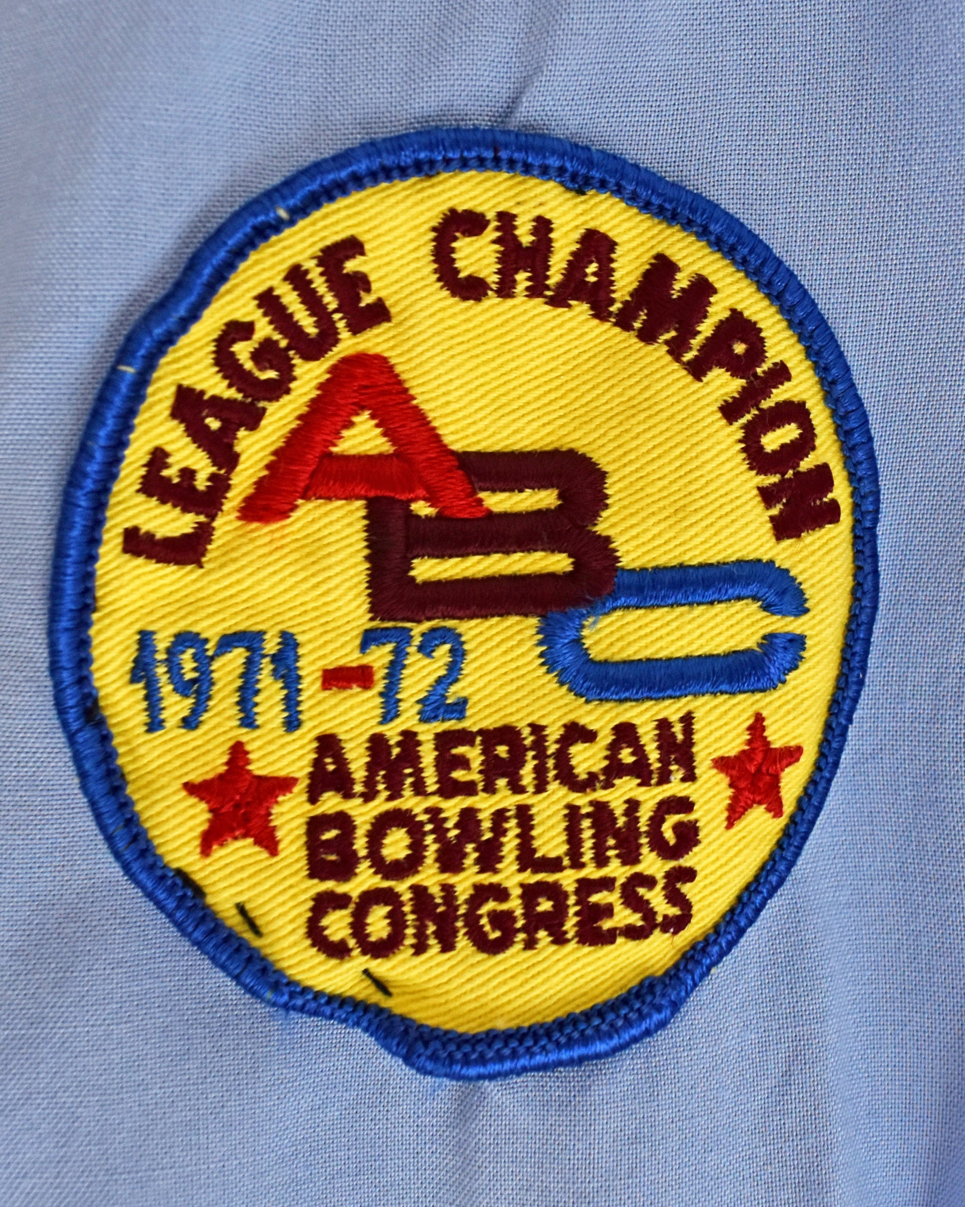 close up of the vintage 1970s bowling patch